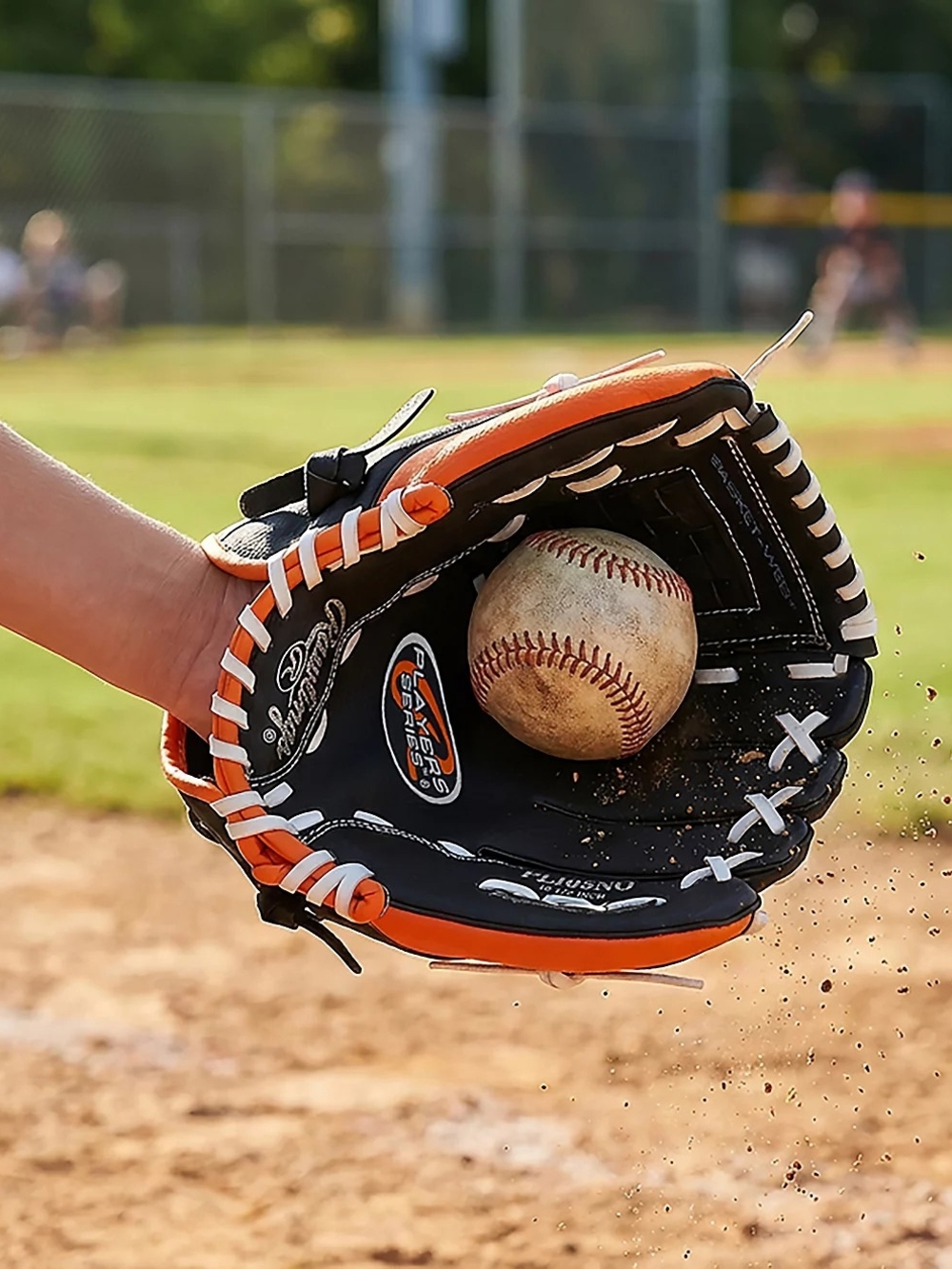 Rawlings Black & Orange Youth Baseball Glove 10.5in - Right Hand Throw - Picture 7 of 9